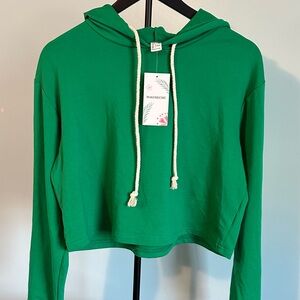 Casual Green Hoodie Sweater by MakeMeChic